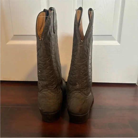 Size 10 Laredo Women’s Vintage Distressed Leather Cowboy Boots Western Mid Calf - Picture 4 of 10